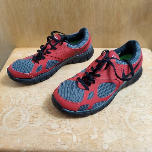 Nike ID 'HAVEN' 'LAX' 574354-991 Women's US 9 Red Grey Black Running Shoes EUC - Picture 1 of 7